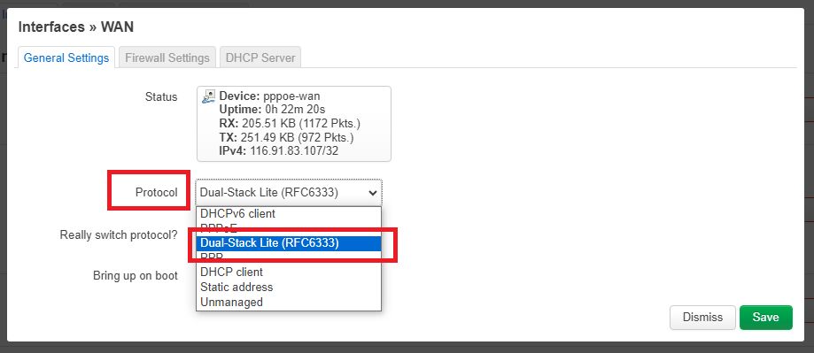 GL.iNet GL-AXT1800(Slate AX)でDS-Liteを使う