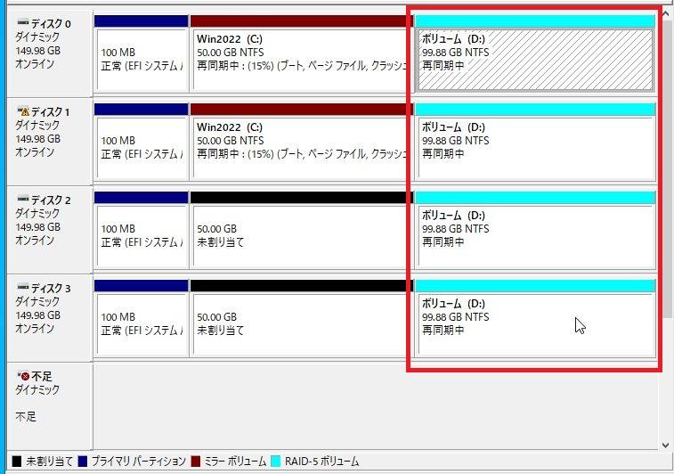 RAID1とRAID5の共存