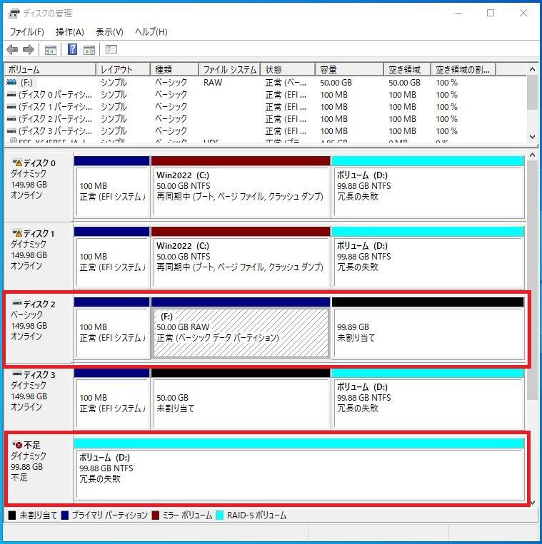 RAID1とRAID5の共存